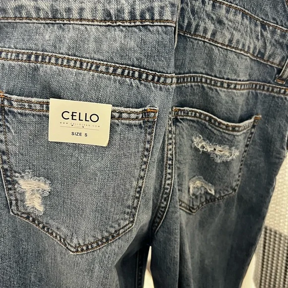 CELLO Distressed Denim Overalls - Picture 4 of 8